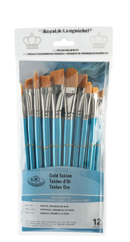 Value Brush Sets - Gold Medium Firm
