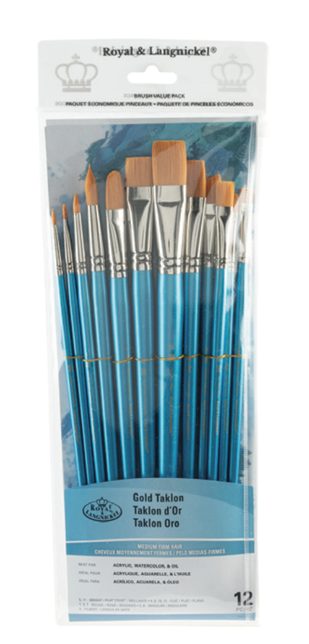 Value Brush Sets - Gold Medium Firm