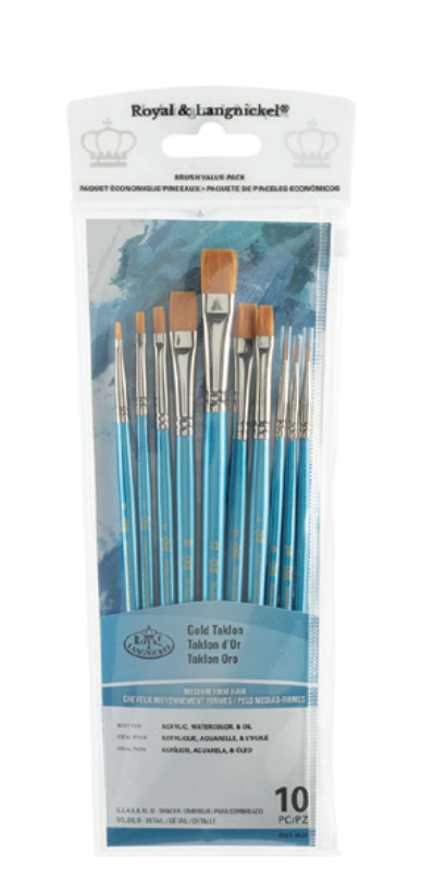 Value Brush Sets - Gold Medium Firm