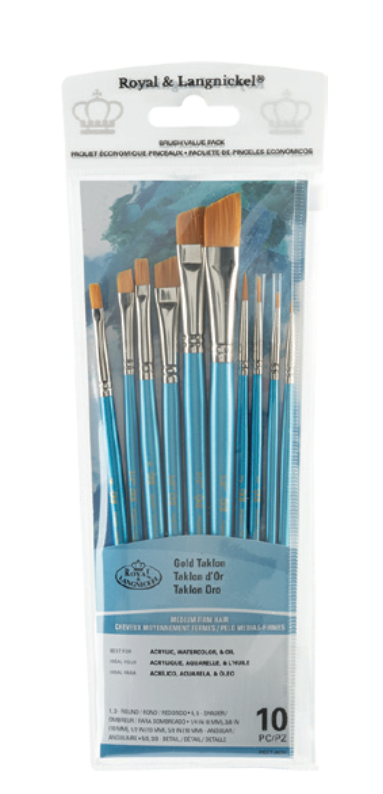 Value Brush Sets - Gold Medium Firm