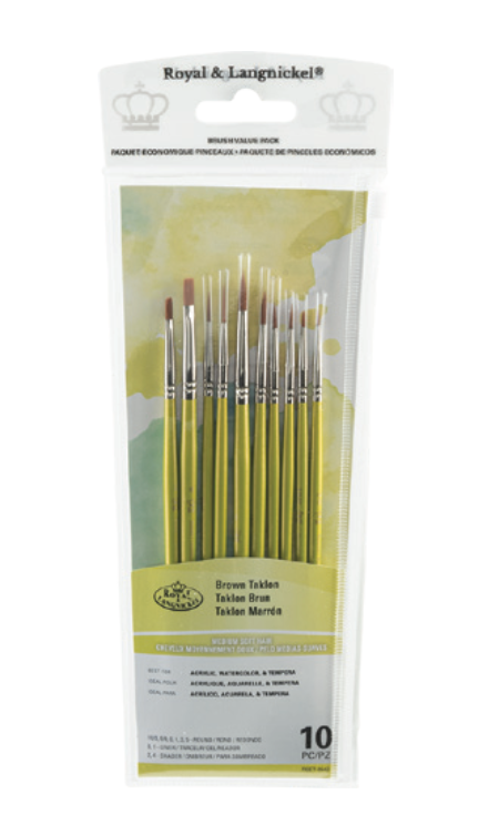 Value Brush Sets - Brown Medium Soft