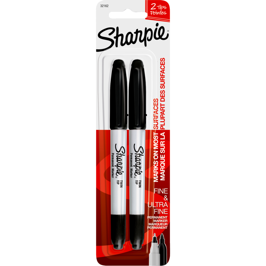 Sharpie Twin Tip Permanent Markers — Fine & Ultra-Fine, 2-Pack