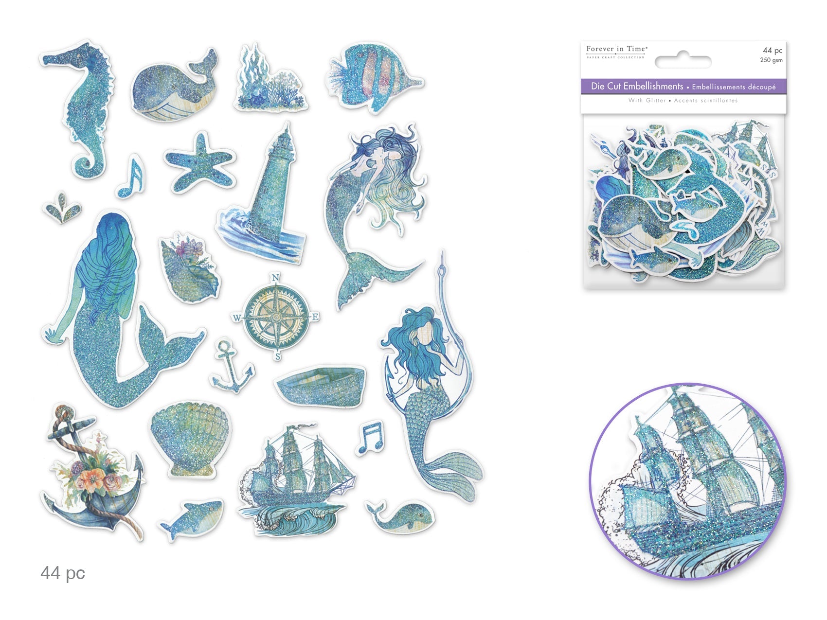 Die Cut Glitter Embellishments