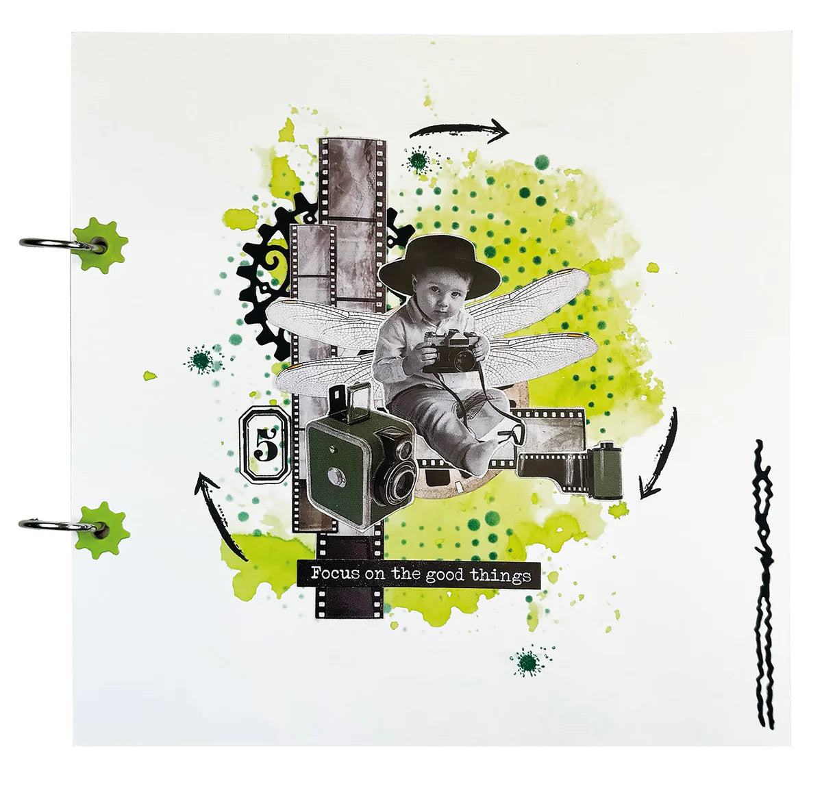 Album de scrapbooking en bois 8x8" 14 pièces