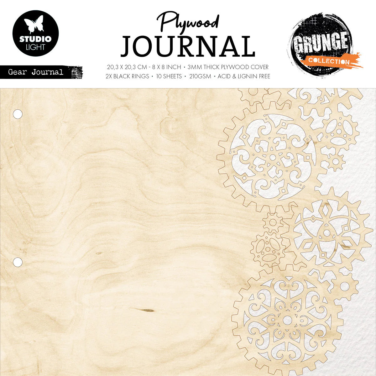 Album de scrapbooking en bois 8x8" 14 pièces