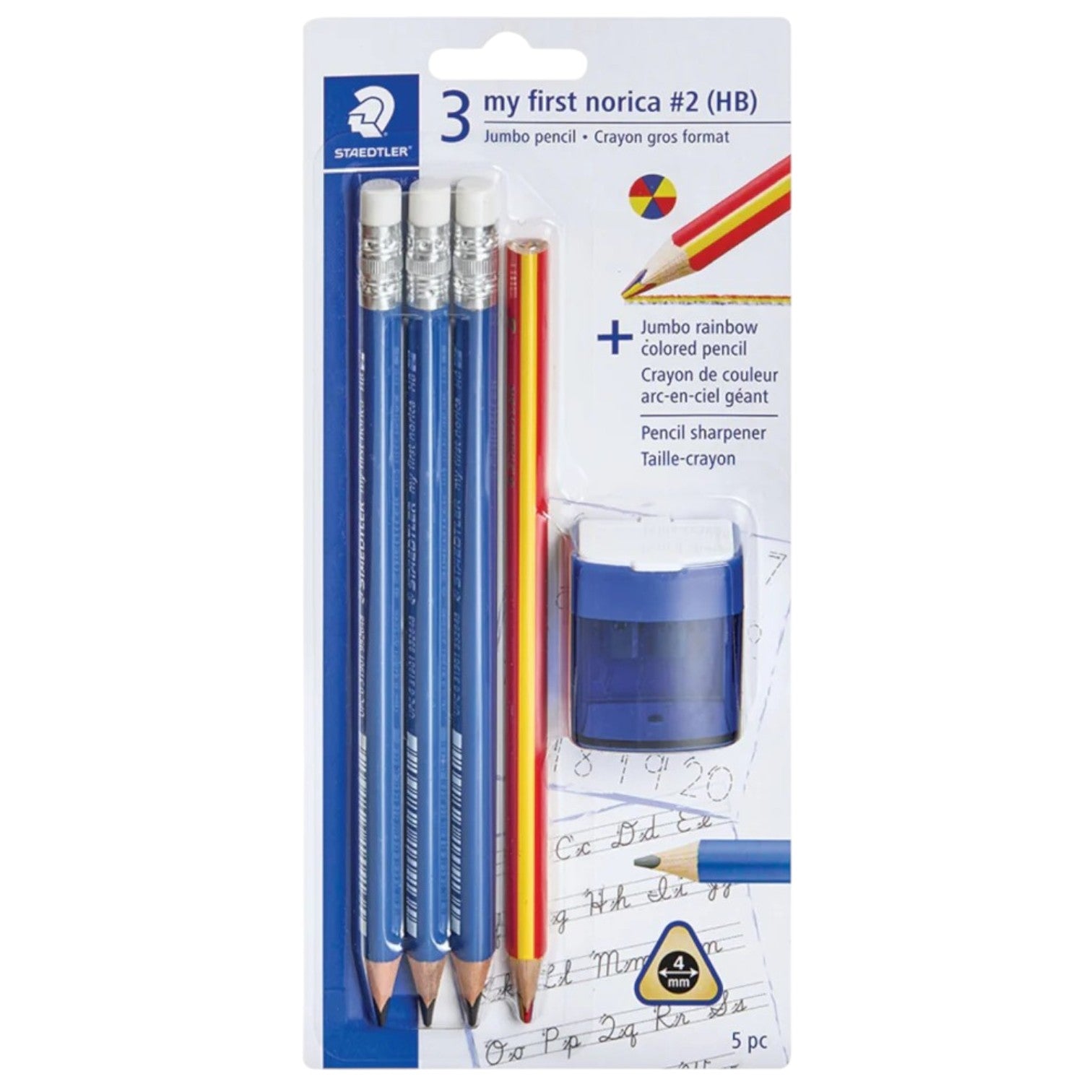 My First Norica Jumbo Triangle HB Pencils - 5 Pack