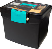 Storex File Storage Box with XLStorage Lid Black/Teal