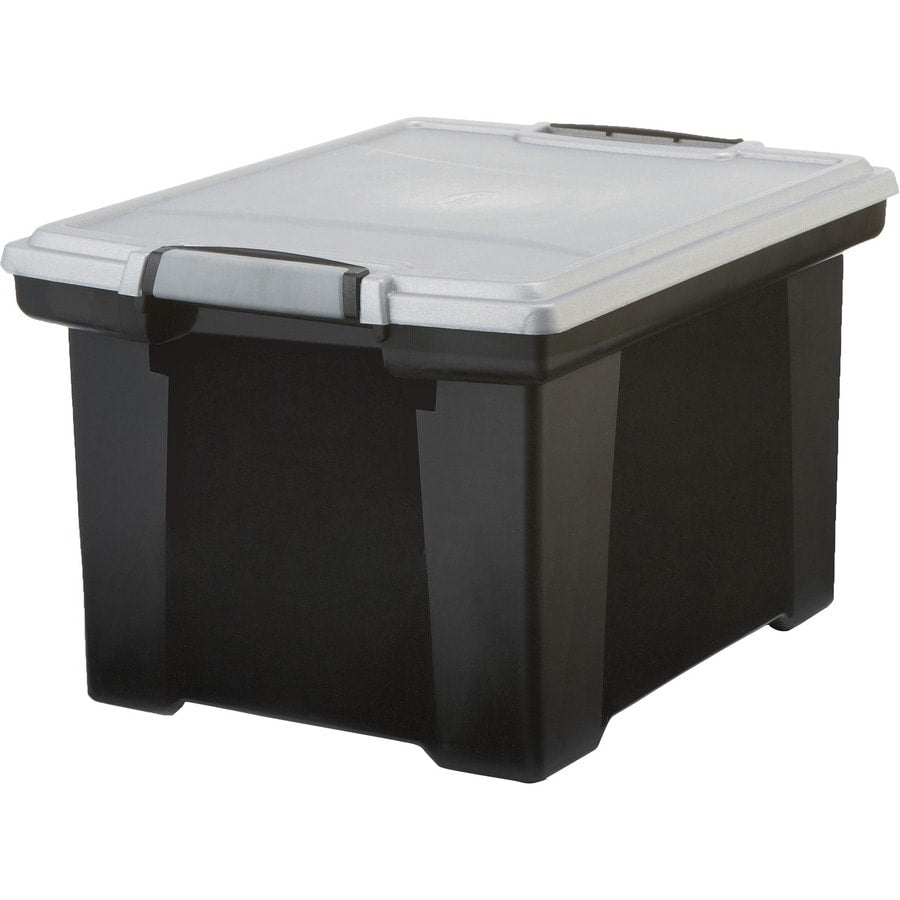 Storex -  Portable File Tote Black/Gray
