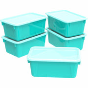 STOREX - Cubby Caddy Bin with Lid - Teal