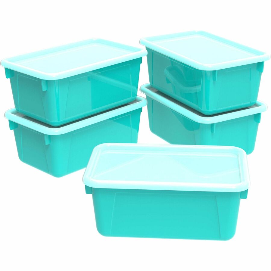 STOREX - Cubby Caddy Bin with Lid - Teal