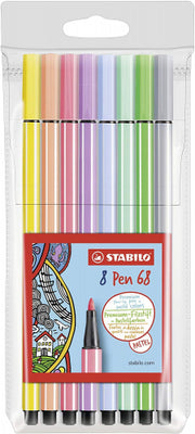 Stabilo Pen 68 Assorted Pastel Colours 8/pack