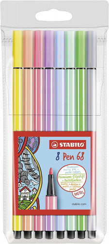 Stabilo Pen 68 Assorted Pastel Colours 8/pack
