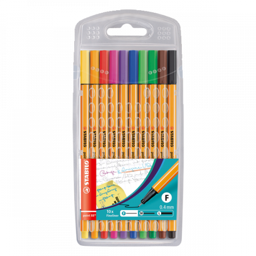 Stabilo Point 88 Fineliner Pens – 10 Pack 0.4mm