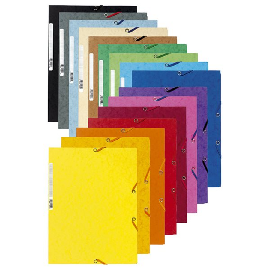 Elastic Pressboard Folder A4 - Assorted Colours
