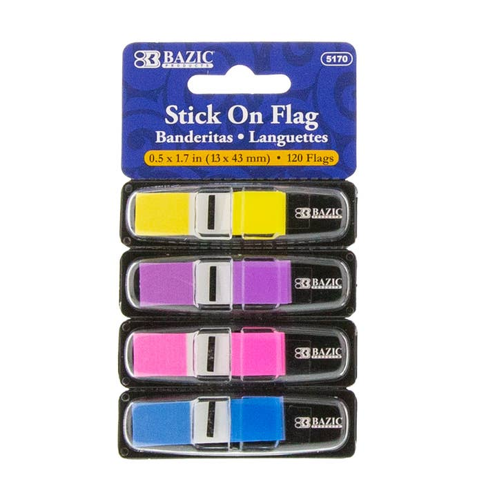 Stick-on Flags 4 colour 120pk