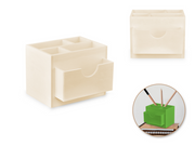 Wood Caddy W/Drawer 4 Compartments