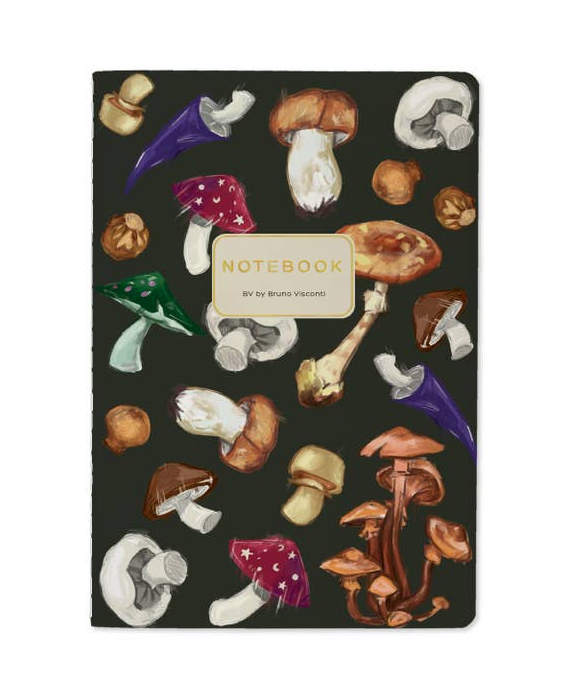 Notebook - Mushrooms on Black 2