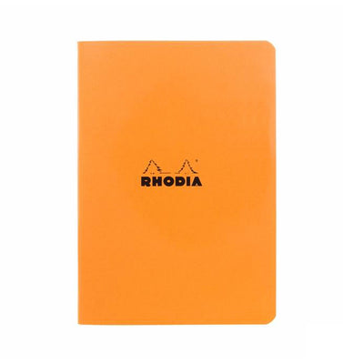 NOTEBOOK STAPLED LINED ORANGE