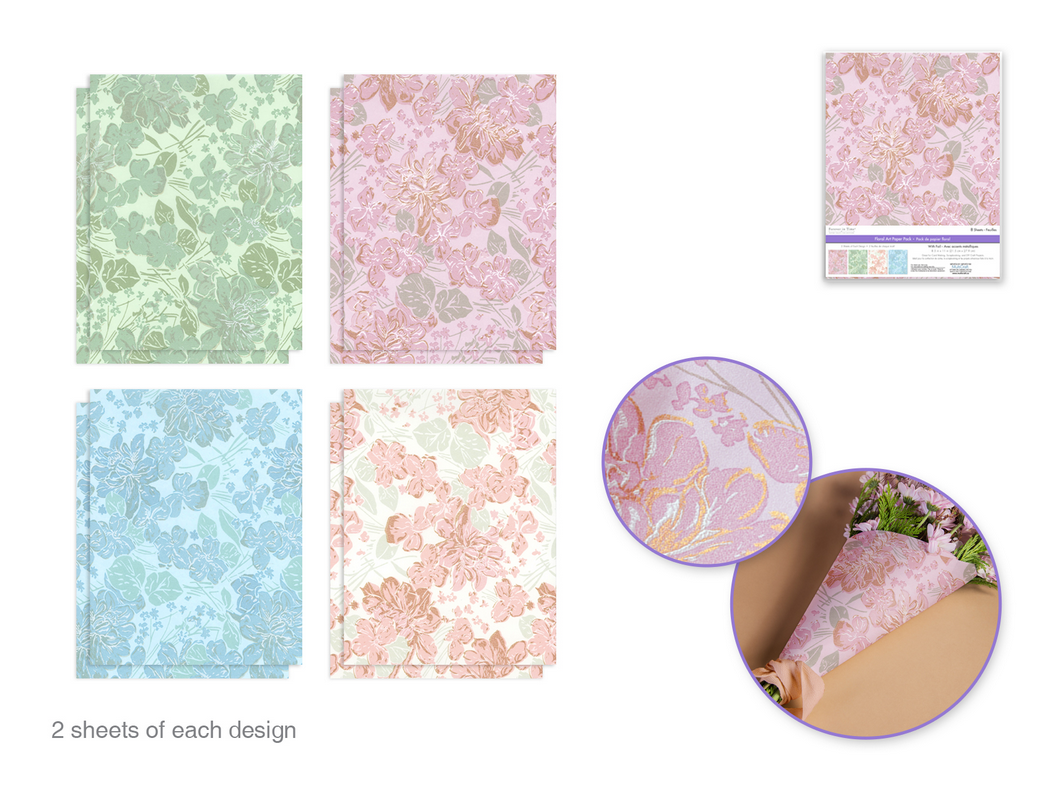 Art Foil Paper Packs Floral 8sht