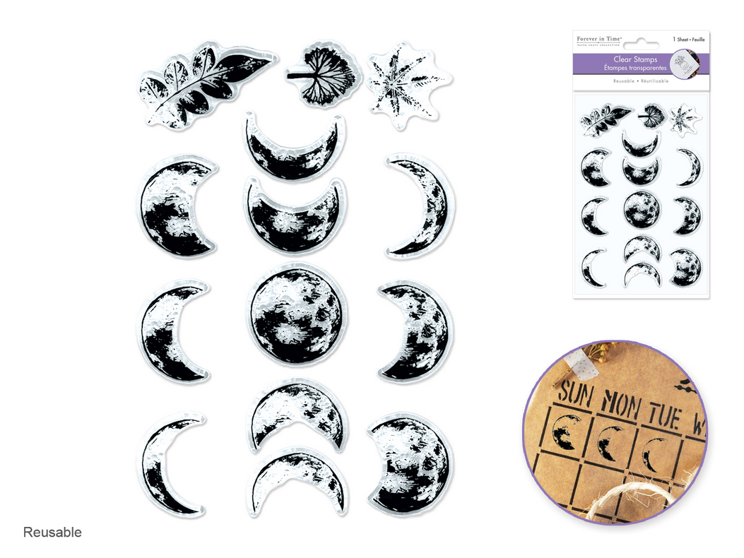 Clear Cling Stamps Moons