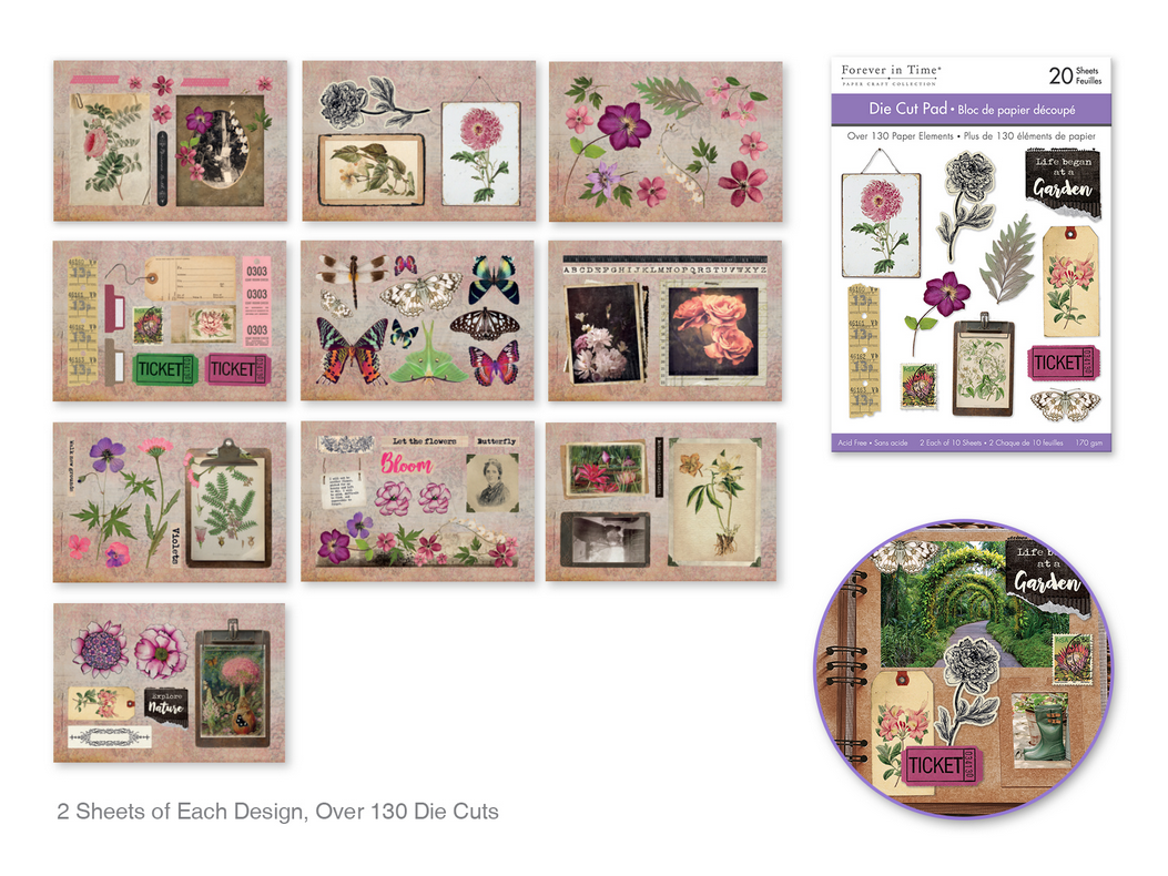 Die Cut Pad 20shts Floral