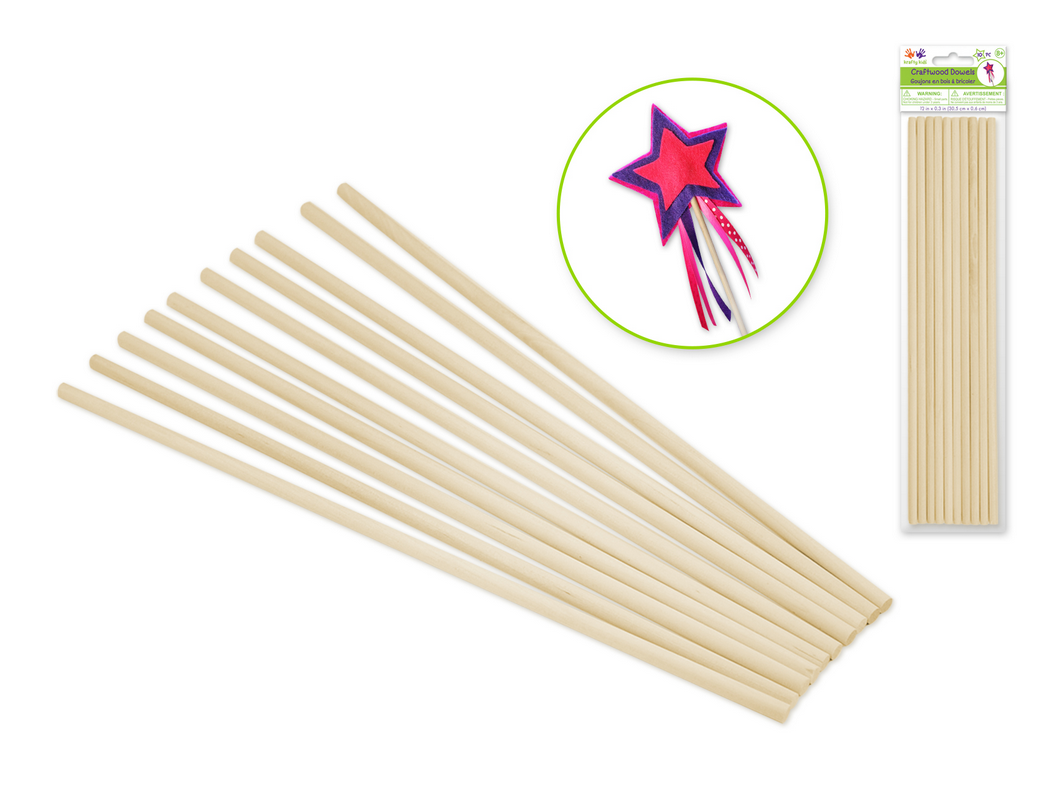 Wood Dowels 1/4inch 10pk