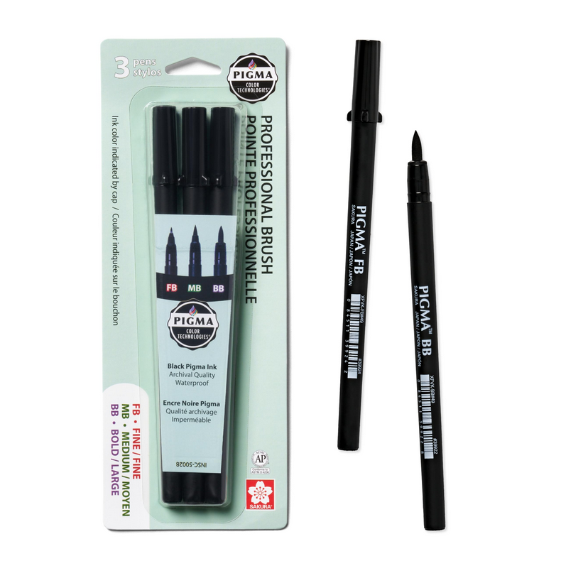 Pigma Pro Brush Pen 3 Set -Black
