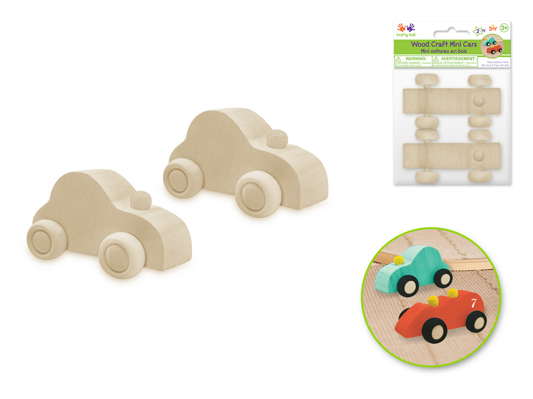 Wood Mini Buggy Cars 2pk