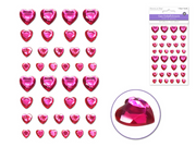 Adhesive gems 3D Pink Hearts