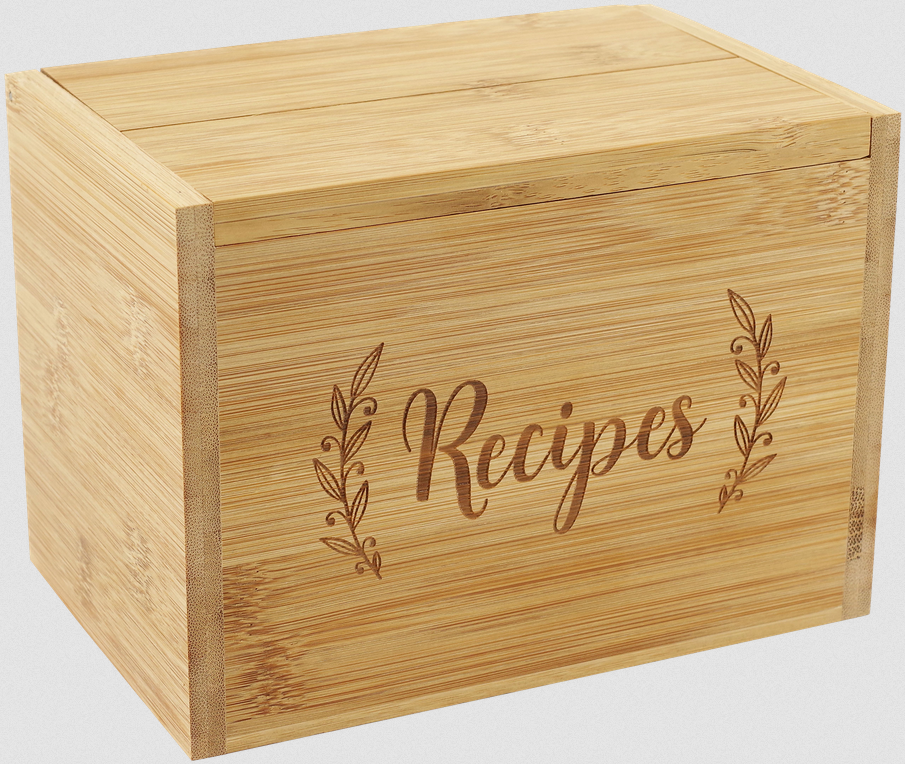 Wood Recipe Box 75pc Set