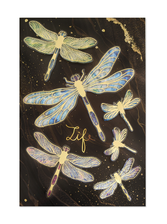 Stickers 3D Foil Dragonflies