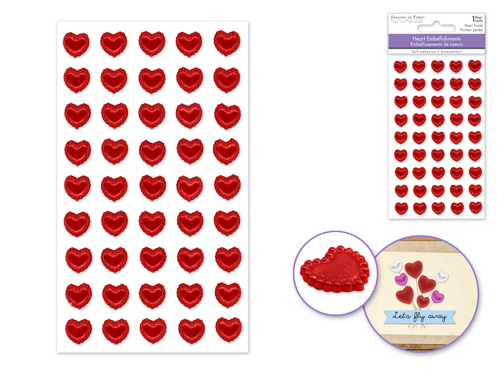 Stickers 3D Mini Scalloped Hearts