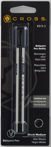 Cross Refills Black Medium 2pk