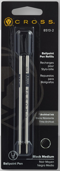 Cross Refills Black Medium 2pk