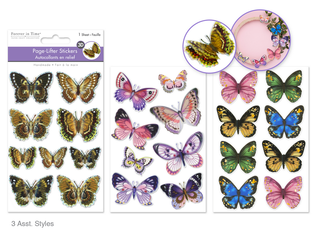 3D Lift Stickers Butterflies