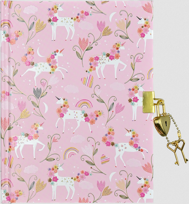 Locking Journal Unicorn Blooms