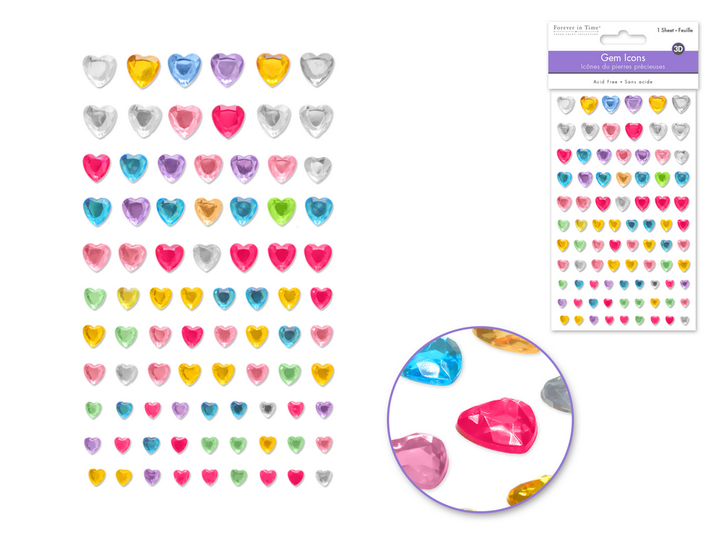 Sticker Gem Icon Heart Medley