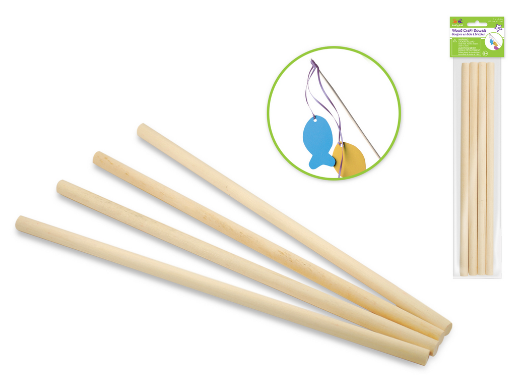 Wood Dowels 7/16" x 12" 4pk