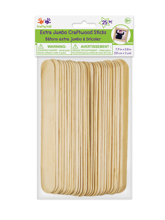 Bâtonnets d'artisanat géants 20 cm - Paquet de 25