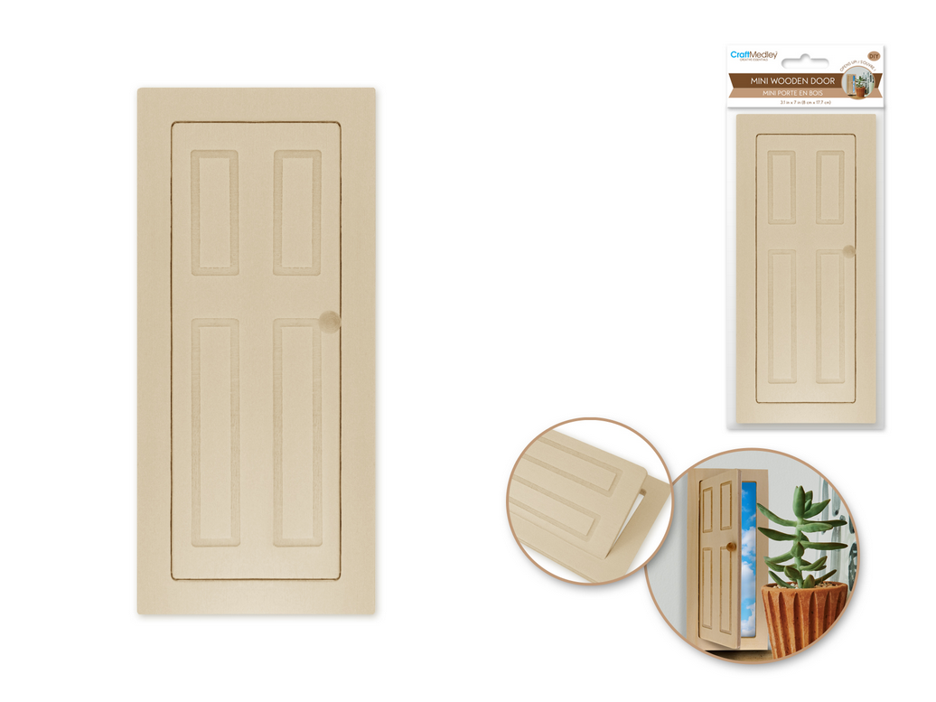 Wood Door With Frame 3"x7" House