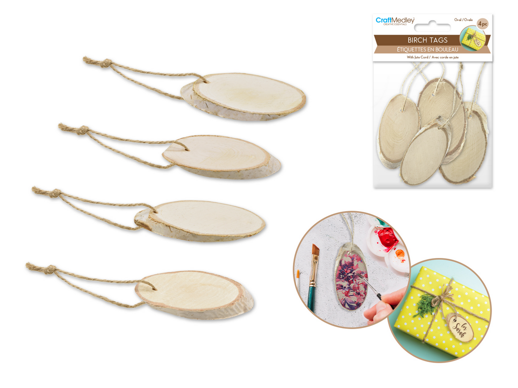 Craftwood Oval Tags 7cm 4pc