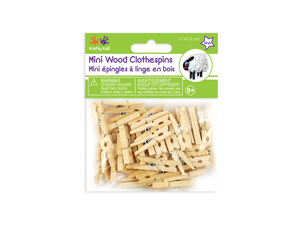 Wood Clothespins 3cm 40pk