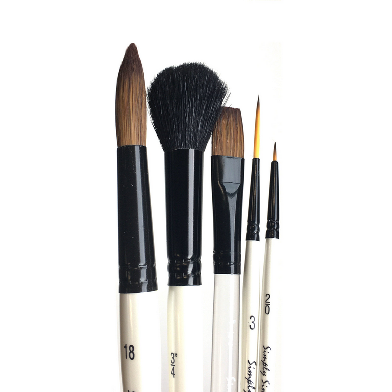 Brush Set 5pc Basic Watercolour Mixed