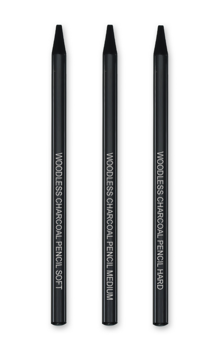 Charcoal Woodless Pencil 3 Set