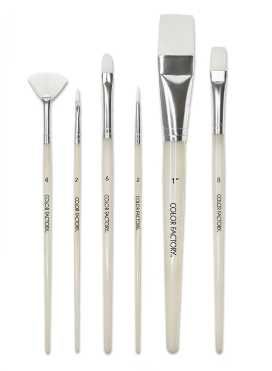 Brush 6 Set White Nylon Multi-2