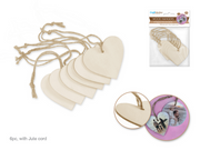 Craftwood Tags 6cm Hearts 6pc