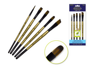 Brush 5-Set Brown Nylon/Wood