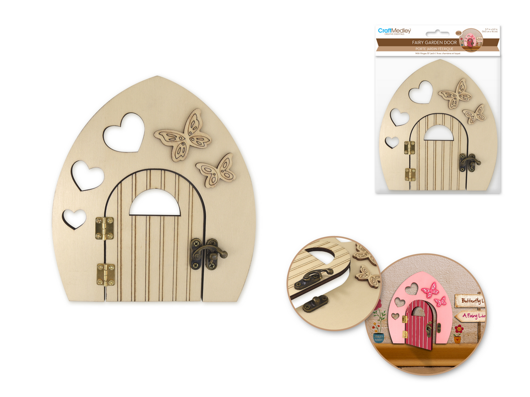 Wood Fairy Door 6" Butterfly