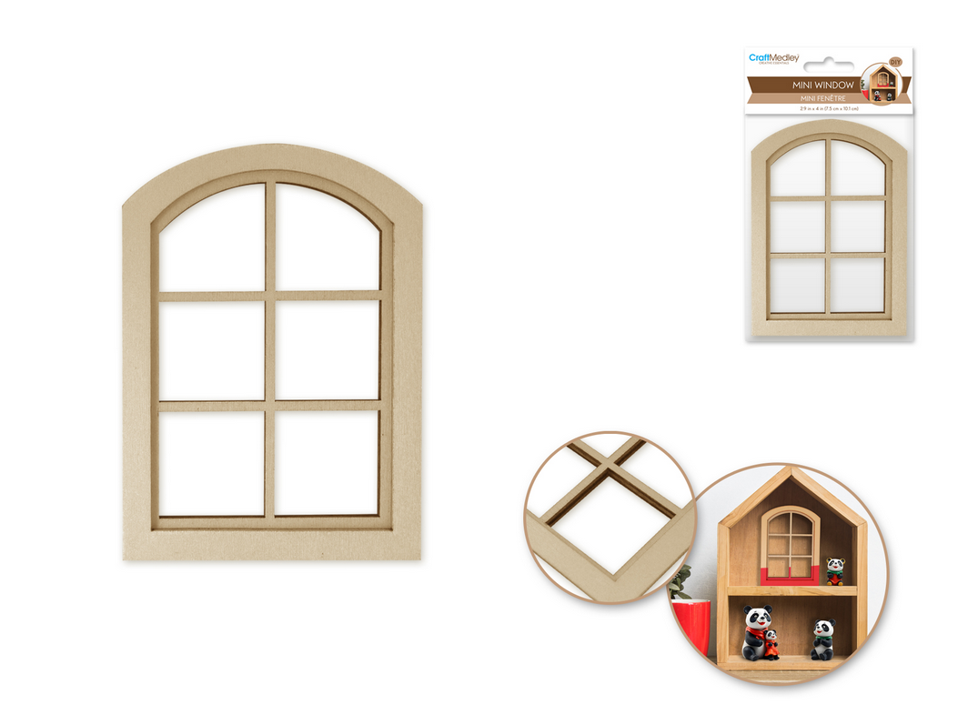 Wood Window 4" Framed Arch