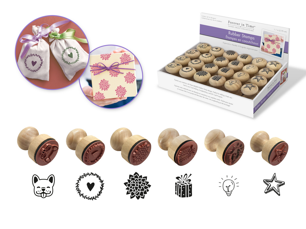 Wood Stamps 1" Adornments